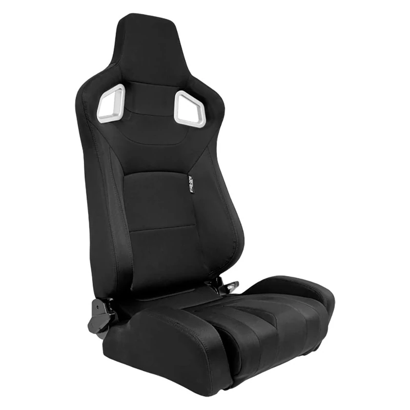 AutoStyle Sport seat 'RS6-II' - Black Fabrics - Dual-side reclinable back-rest - incl. slides