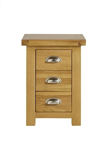 Birlea Woburn Small 3 Drawer Bedside, Wood, Oak, 32 x 42 x 57 cm