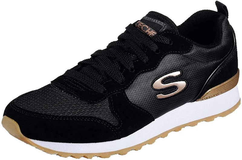 Skechers Women's Og 85 Gold'n Gurl Sneaker, Black, 4.5 UK