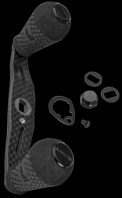 Lew's 95mm Carbon Handle Kit-Mod Round Winn Knob CSCHB black