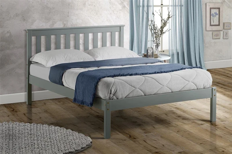 Birlea Denver Low End Bed, Wood, Grey, Double
