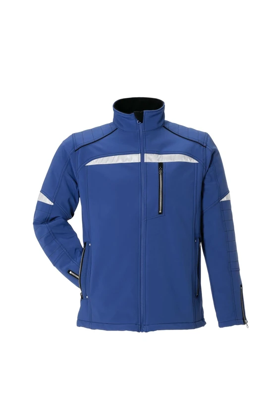 Planam Men's Outdoor Winter Neon Softshell Jacket Size S Grey/Green, Blue-Black (Cornflower Blue/Black), XL - Image 1