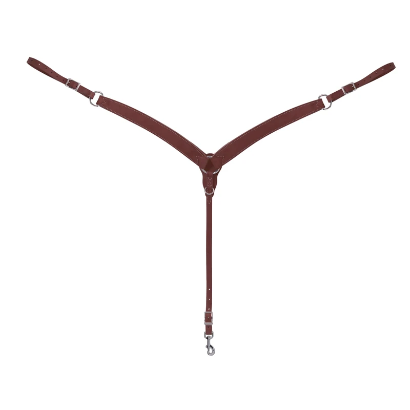 Turquoise Cross Contoured Skirting Leather Breast Collar, Medium Oil