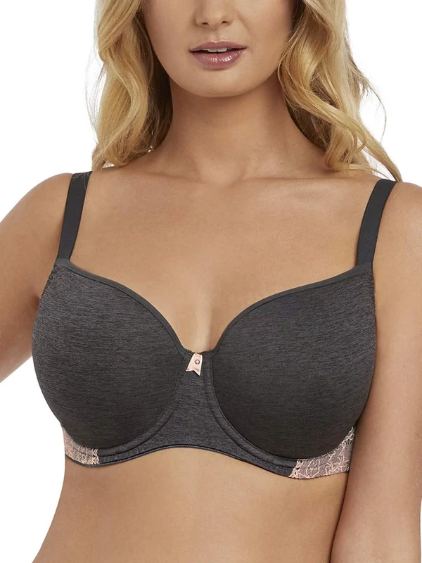 Freya Women's Chi Moulded Balcony Underwire Bra T-Shirt, Charcoal, 34B - Image 1