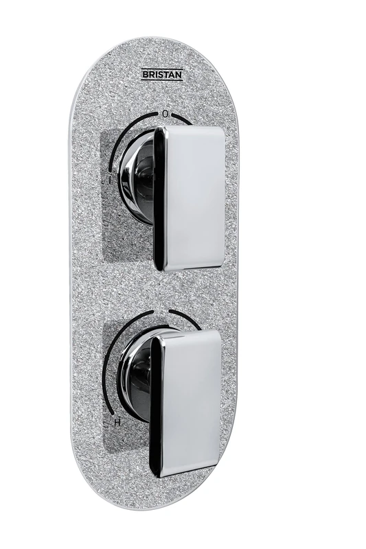 Bristan MPIV2 SHCDIV SS Sparkle Metallic Pivot 2 Concealed Dual Control Valve and Diverter, Chrome/Silver