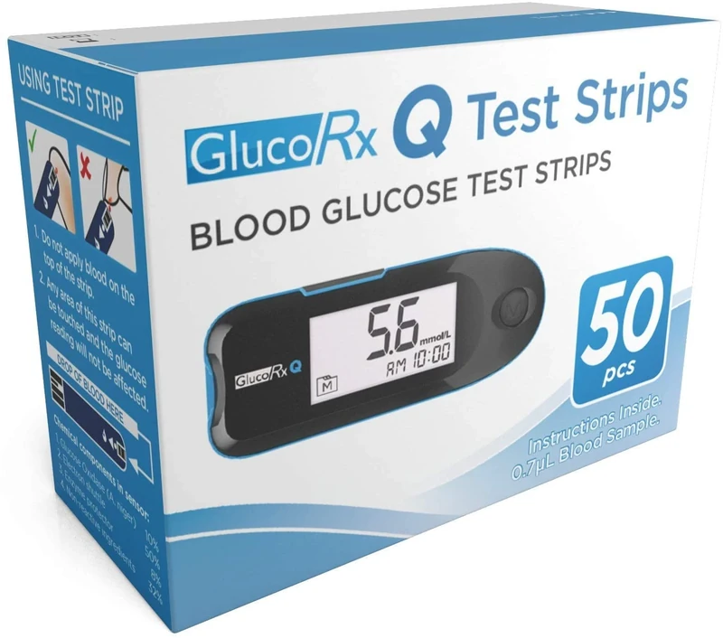 GlucoRx Q Blood Glucose Test Strips 50-Count - Q Meter Only