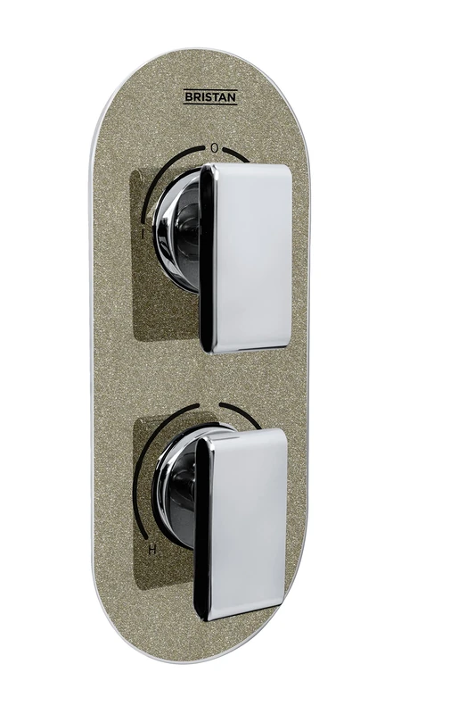 Bristan MPIV2 SHCDIV CS Shimmer Metallic Pivot 2 Concealed Dual Control Valve and Diverter, Chrome/Champagne