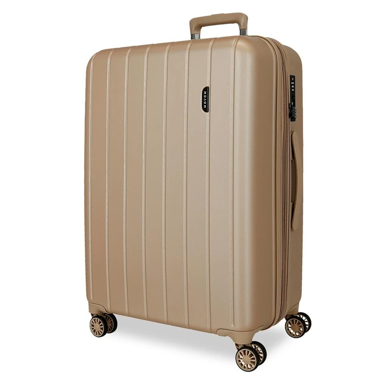 Movom Wood Beige Medium Suitcase 44.50 x 65 x 27.5 cm Rigid ABS TSA Lock 68 Litre 3.8 kg 4 Double Wheels