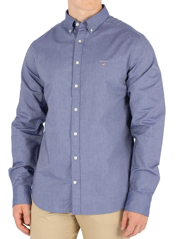Gant Men's The Oxford Shirt Slim Bd Button Down Shirt Not Applicable, Persian Blue, L