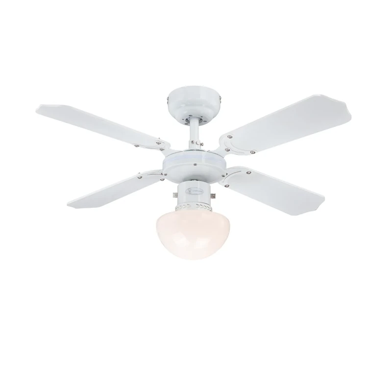 Westinghouse Lighting Portland Ambiance Indoor Ceiling Fan, Metal, e27, 1 W, White Finish with Reversible White/Beech Blades