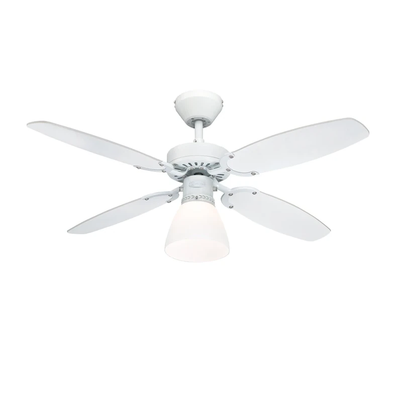 Westinghouse Lighting Capitol Indoor Ceiling Fan, Metal, White Finish with Reversible White/Beech Blades ,7870840