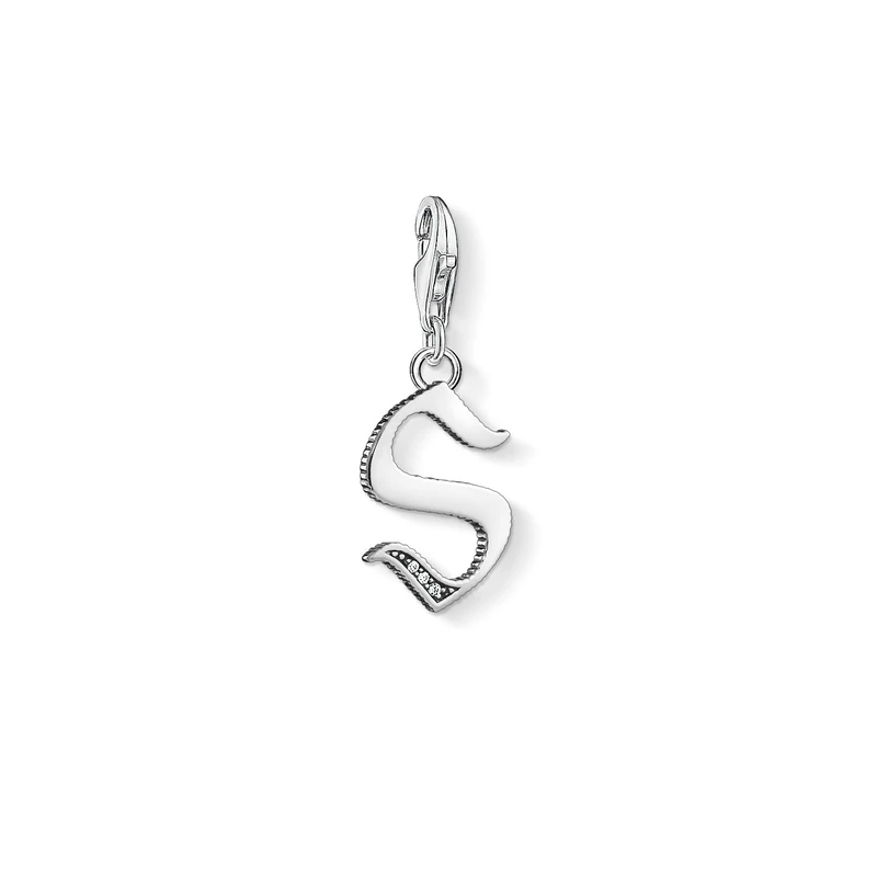 Thomas Sabo Women Charm Pendant Letter S Charm Club 925 Sterling Silver 1599-643-21