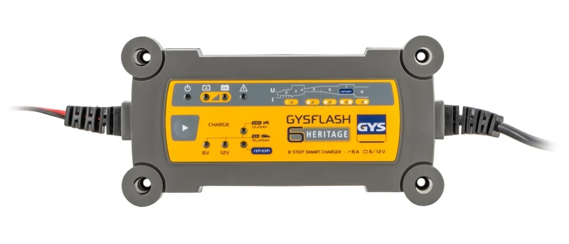GYS 029538 GYSFlash 6A Heritage - Battery Charger - UK Plug Adaptor,Grey
