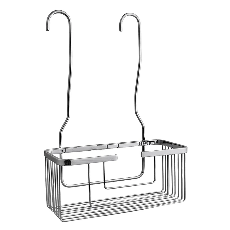 Llavisan SOL Shower Basket and Bath Holder without Drilling - Very Lightweight, Made of Stainless Steel, Easy to Clean and Heavy Duty, Shiny Chrome Finish