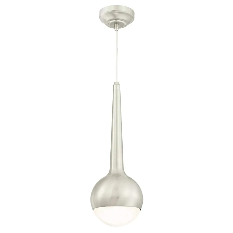 63297 One-Light LED Indoor Pendant, Brushed Nickel Finish with Frosted Opal Glass