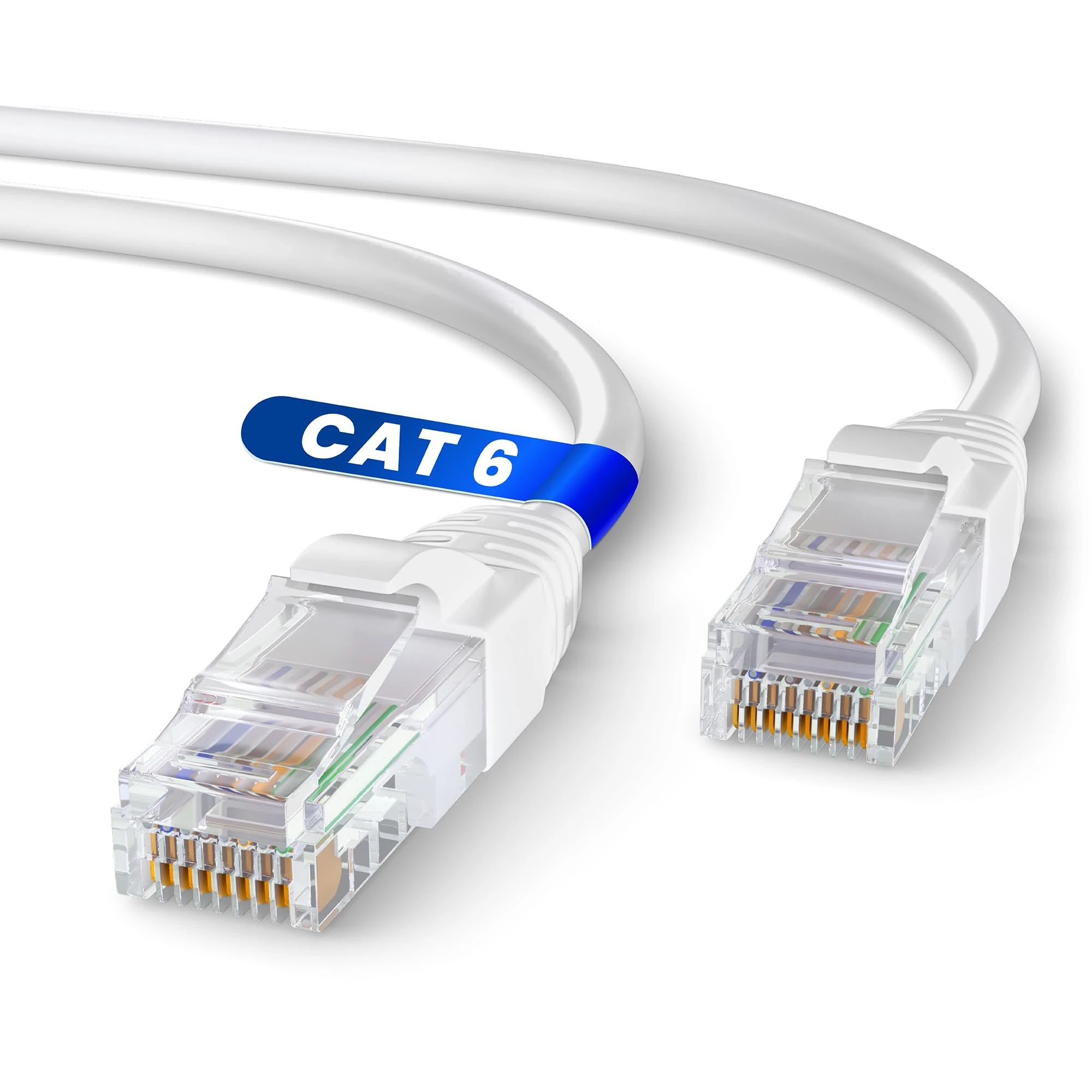 Mr. Tronic White Cat 6 Ethernet Cable 15m, LAN Ethernet Network Cable with RJ45 Ends Connectors, Internet Compatible with Cat 7 / Cat 8 | AWG24 Patch, UTP CCA (15 Meters, White)