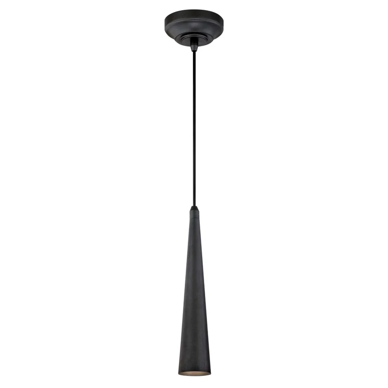 63296 One-Light LED Indoor Pendant, Matte Brushed Gun Metal Finish with Metal Shade