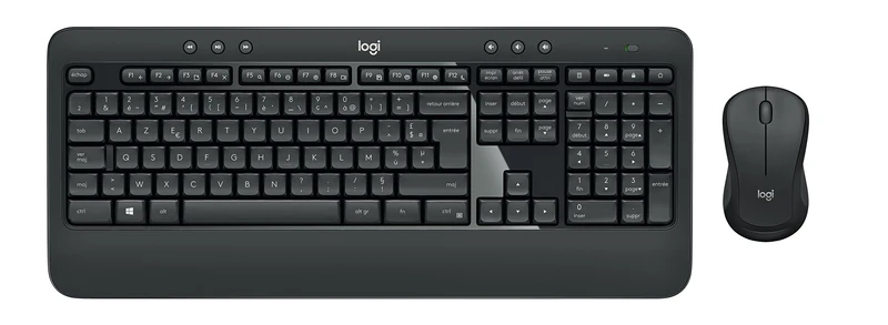 Logitech MK540 Advanced Wireless Keyboard and Mouse Combo for Windows, AZERTY Belgian Layout - Black