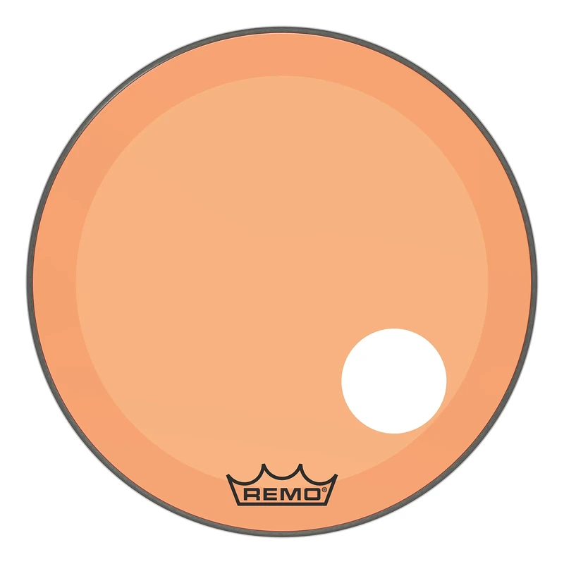 Remo Powerstroke P3 Colortone Orange Bass Drumhead, 24", 5" Offset Hole