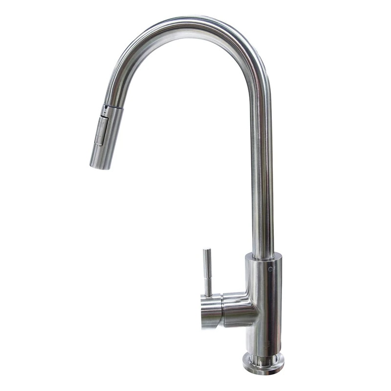Lippert Components Flow Max 719333 Pull Down Single Hole Bullet Kitchen Faucet (Stainless Steel) - Image 1