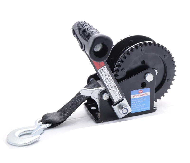 Trailer Winch 2000LB Galvanized Dual Drive Winch with 25-Foot Strap