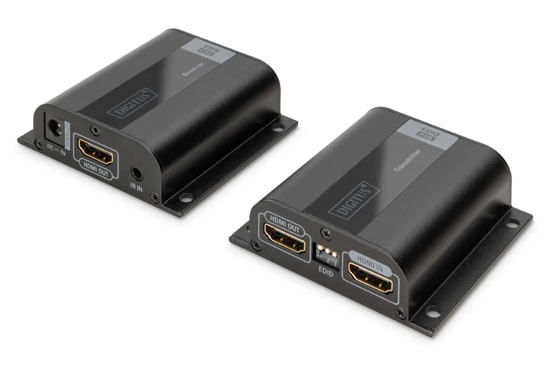 DIGITUS HDMI Extender Set, 50 m over network cable (CAT 6/6a/7), EDID, 1x HDMI loop out, FHD, 1080p