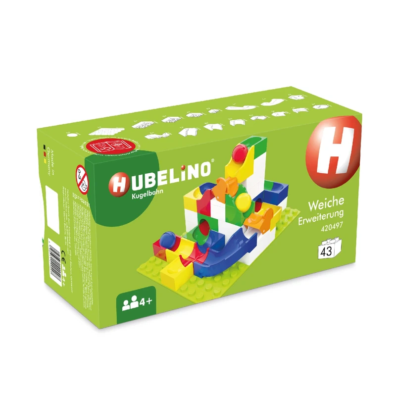 Hubelino 420497 Marble Run Switch Expansion set, Compatible with popular bulding block system - 43 pieces- for Ages 4 and Up (Made in Germany)