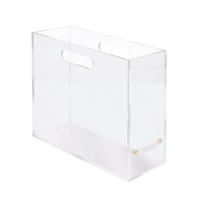 RUSSELL+HAZEL Acrylic File Box Slim, Clear, 4.5” x 12.25” x 10”
