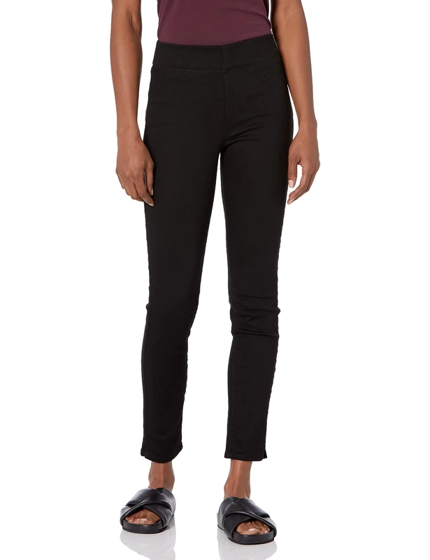 NYDJ Women's Pull-On Skinny Ankle Jeans | Slimming & Flattering Fit, Black, 2
