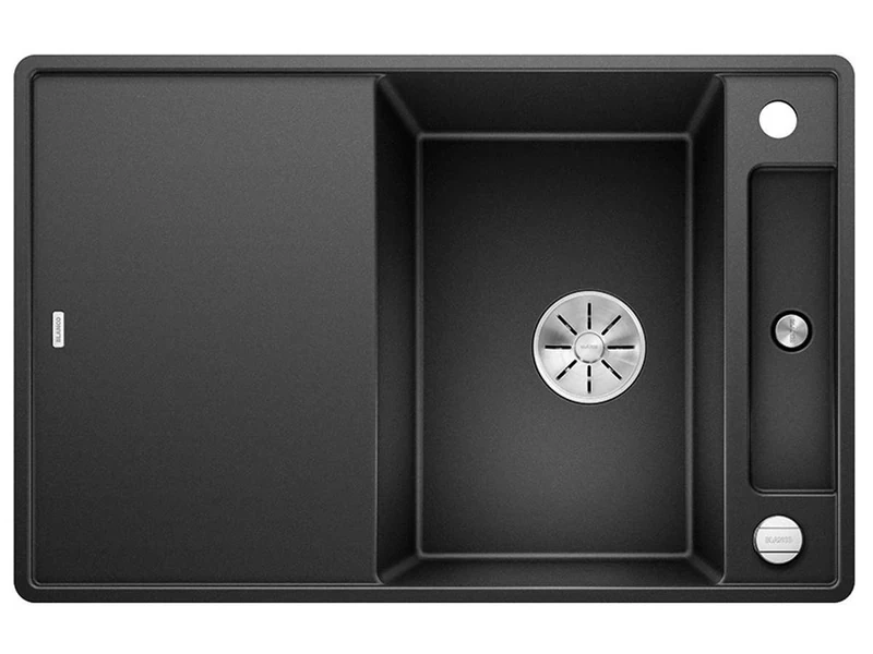 BLANCO AXIA III 45 S-F Granite Sink Made of Silgranit Anthracite Installation Type: Flush-Mounted Reversible with Glass Cutting Board for 45 cm-Wide Base Cabinets Easy-to-Clean Surface