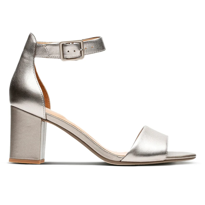 Clarks womens Deva Mae ankle-strap, Pewter Gold, 7.5 UK