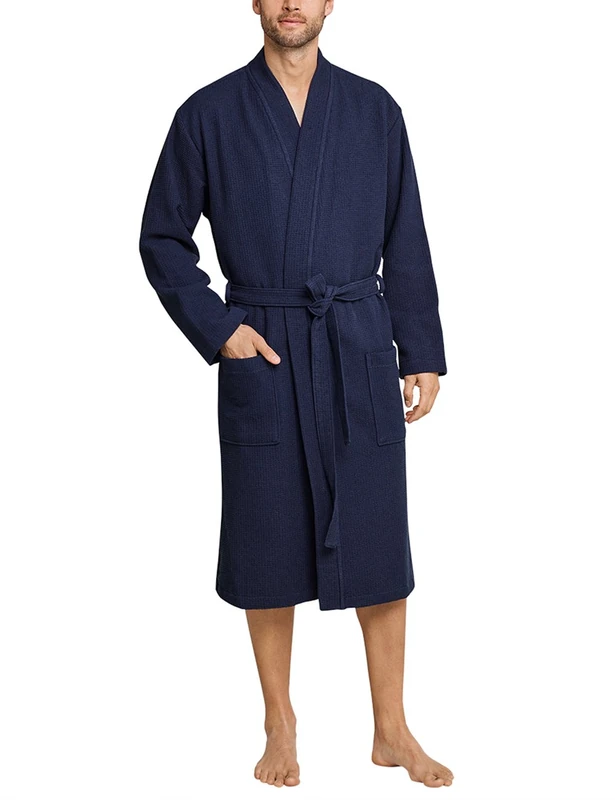 Schiesser Men's bathrobe, Dark Blue 803 Ii, Medium