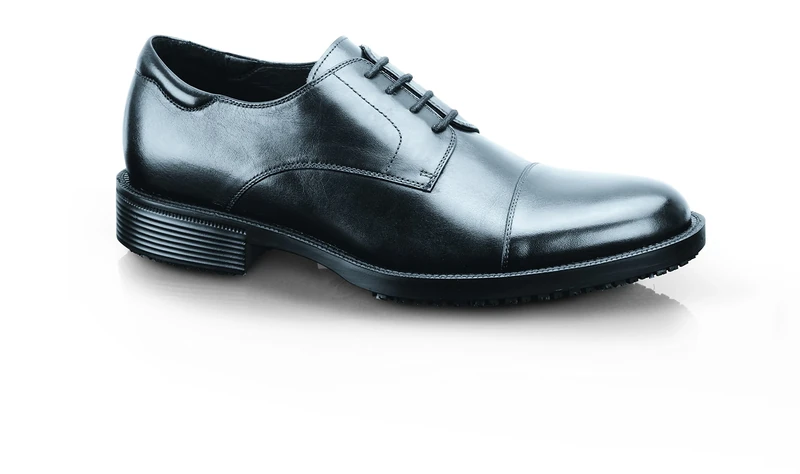 Shoes for Crews Senator – Comfortable Leather Work Shoe, Cushioned Insole, Slip-Resistant Outsole, Classic Office Style – for Men Black