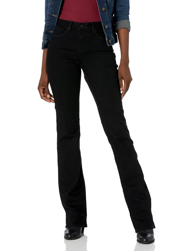 NYDJ Women's Barbara Bootcut Jean with Long Inseam 36", Black, 4