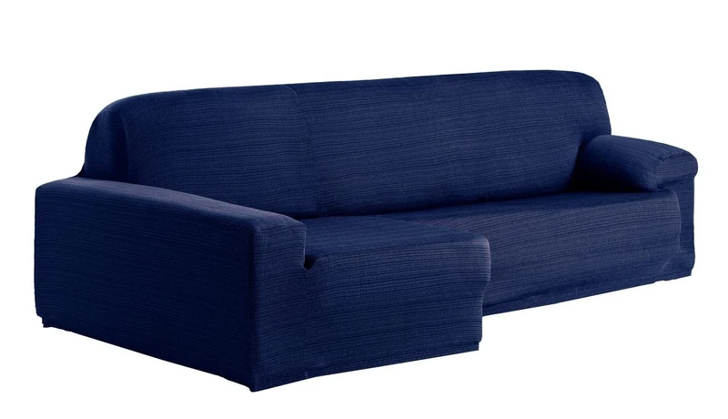 Eysa Aquiles Elastic Chaise Longue Left, Polyester-Cotton, Blue, 43 x 37 x 14 cm