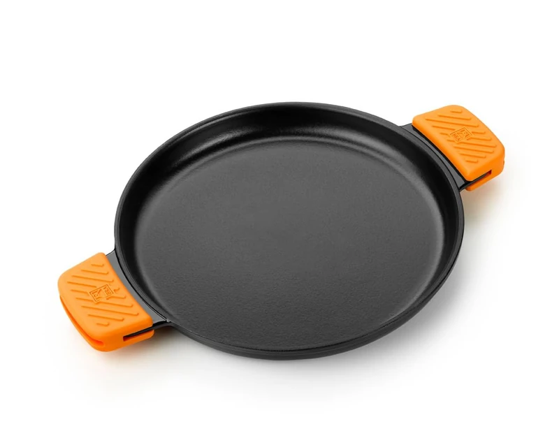 Braisogona Efficient Smooth Iron Round Grill – 32 cm, Made in enamelled cast iron. Suitable for Use in Oven and all Hobs, Including Induction. Dishwasher-safe