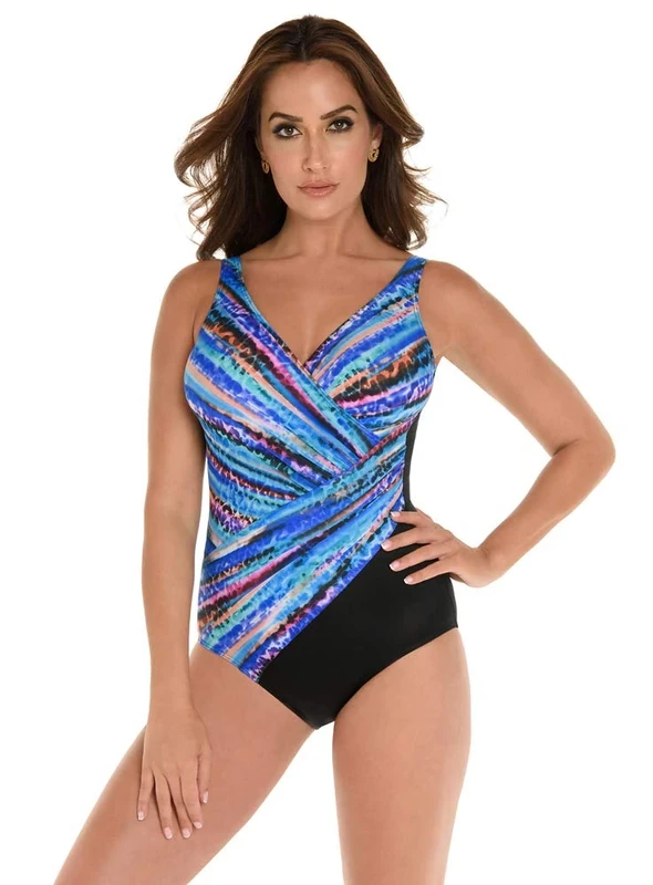 Miraclesuit 6516588 Women's Animal Spectrum Oceanus Blue Multicolour Shaping Swimsuit 12