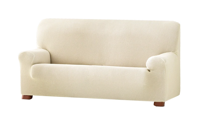 Eysa Cora Bi-Elastic Sofa Cover 3-Seats, Polyester-Cotton, Ecru, 36 x 27 x 17 cm