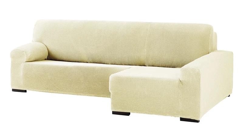 Eysa Cora Bi-Elastic Chaise Longue Right, Polyester-Cotton, Beige, 39 x 35 x 19 cm - Image 1
