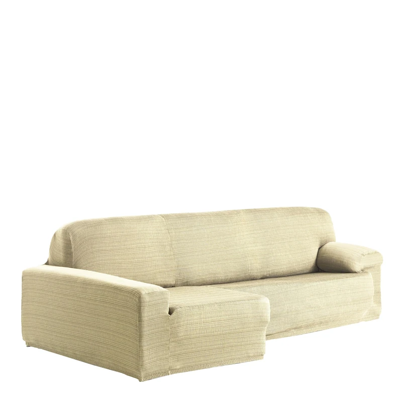Eysa Aquiles Elastic Chaise Longue Left, Polyester-Cotton, Ecru, 43 x 37 x 14 cm