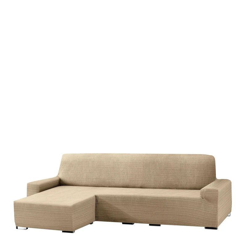 Eysa Aquiles Elastic Chaise Longue Short Arm Left, Polyester-Cotton, Beige, 43 x 37 x 14 cm