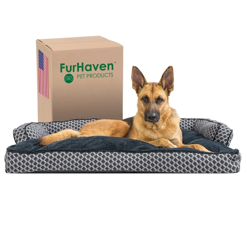 FurHaven Jumbo/XL Pillow Dog Bed - Diamond Gray Sofa Bed