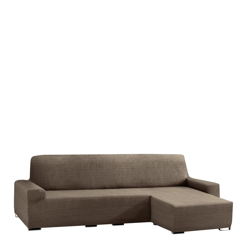 Eysa Aquiles Bi-Elastic Chaise Longue Short Arm Right, Polyester-Cotton, brown, 43 x 37 x 14 cm