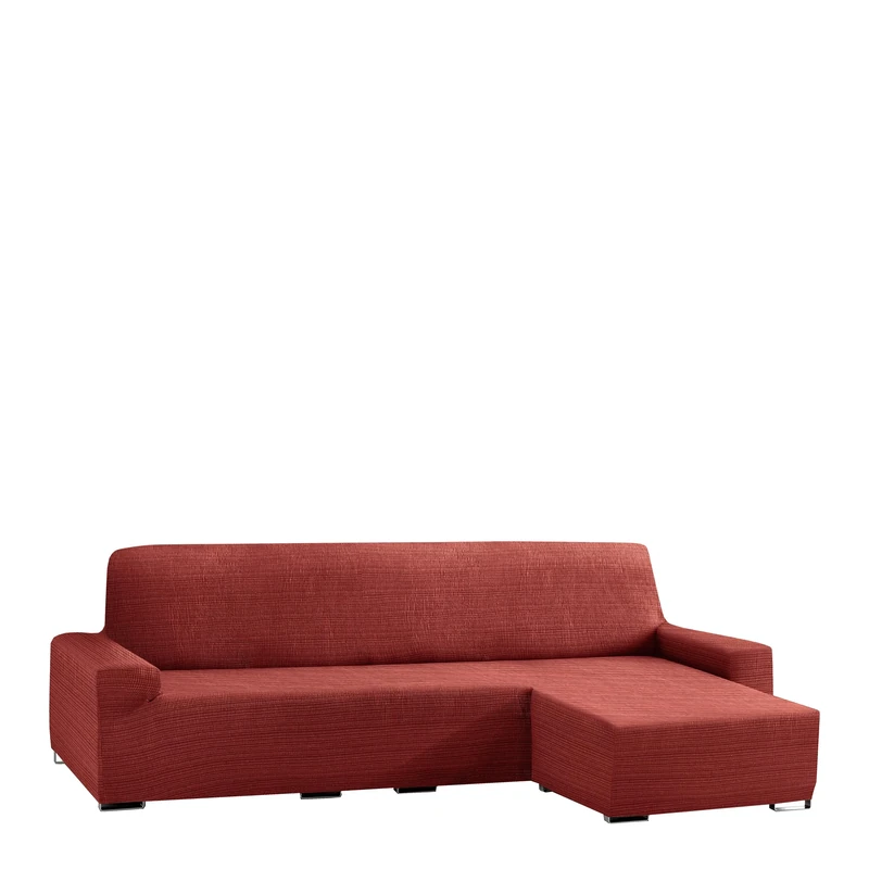 Eysa Aquiles Elastic Chaise Longue Short Arm Right, Polyester-Cotton, Orange, 43 x 37 x 14 cm