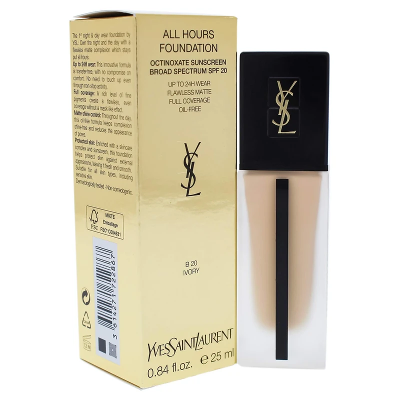 All Hours Foundation SPF 20 - B20 Ivory by Yves Saint Laurent for Women - 0.84 oz Foundation