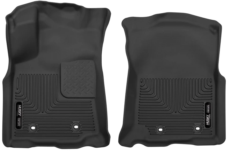 Husky Liners X-act Contour Floor Mats | Fits 2018-2023 Toyota Tacoma Double/Access Cab w/Auto Trans | Front Row, 2-pc Black - 53751