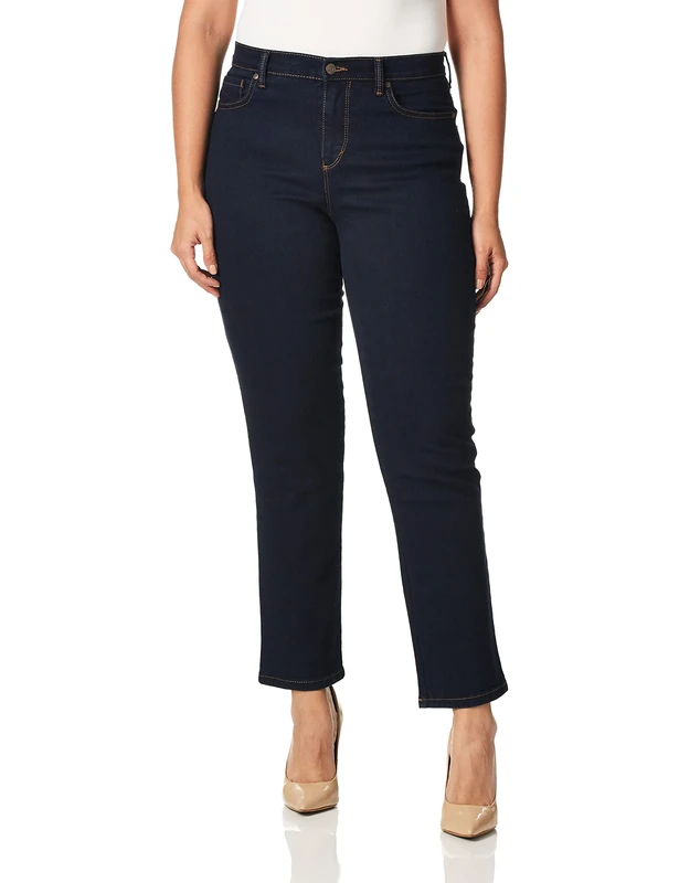 Gloria Vanderbilt Women's Amanda Classic High Rise Tapered Jean Petite, Rinse Noir, 6 Short