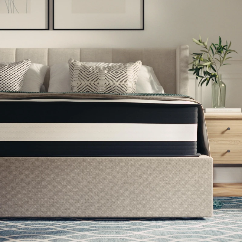 Flash Furniture Hybrid Spring Coil Foam Mattress For Queen Size Bed, Medium Tension Pocket Spring Mattress with 30 cm Foam, Queen Mattress, 150x200x30, White