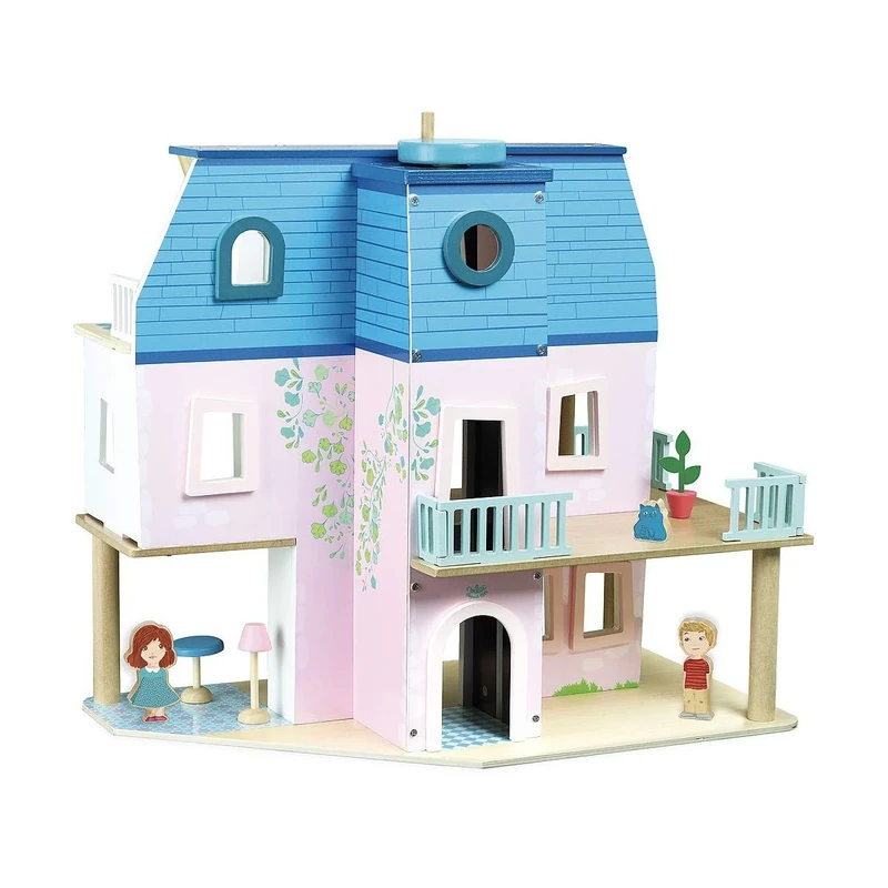 Vilac 6316 Dollhouse, Blue and Pink, 50 x 45 x 13 cm