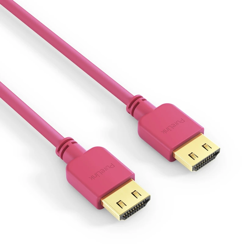 PureLink, High Speed HDMI Connection Cable (4 K UltraHD (2160P), Ethernet, 18 Gbps), HDMI-A Male to HDMI-A male, Certificate, Halogen Ultra Flat 1,50m magenta